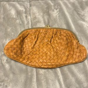 Tan Urban Outfitters Woven Purse Gold Hardware
